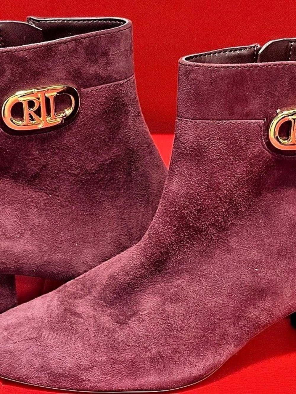 Lauren Ralph Lauren RL ankle boots Suede Ankle Boots in Purple New.